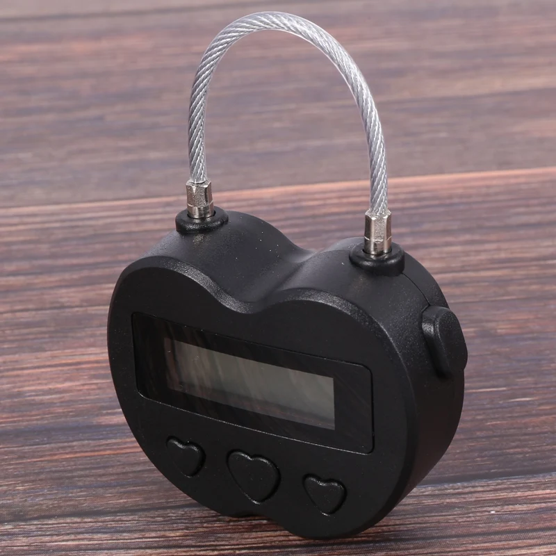 Temporizador de viaje multifunci&oacute;n con pantalla LCD, candado con temporizador temporal recargable por USB, resistente al agua-3