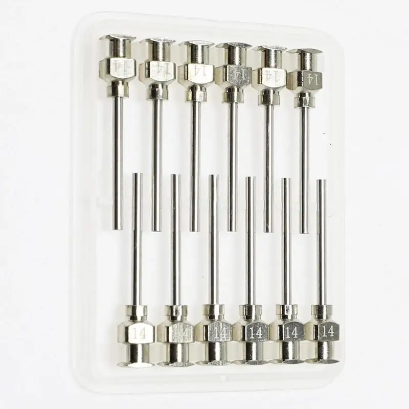 

10 Pcs Stainless Steel Metal Needle for Farm Animals Livestock Poultry Paste Adhesive Glue Liquid Dispensing Syringe Needle