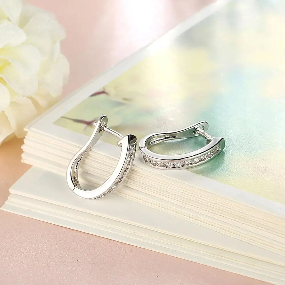 Женские серьги-кольца INALIS 2 цвета инкрустированные медные серьги из кубического