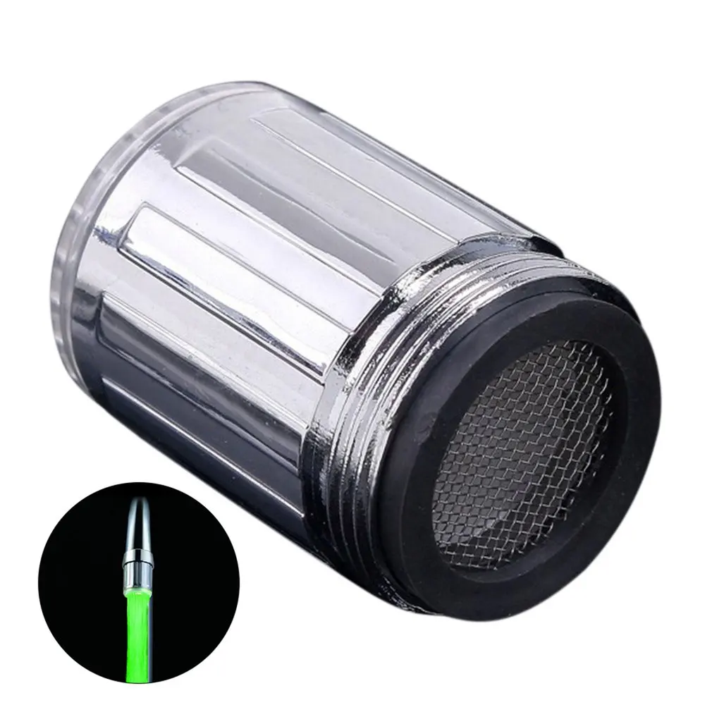 

3 Color 7 Colors Changing Glow Light-up LED Kitchen Faucet Shower Tap Novelty Luminous Faucet Nozzle Head Light Bathroom Light
