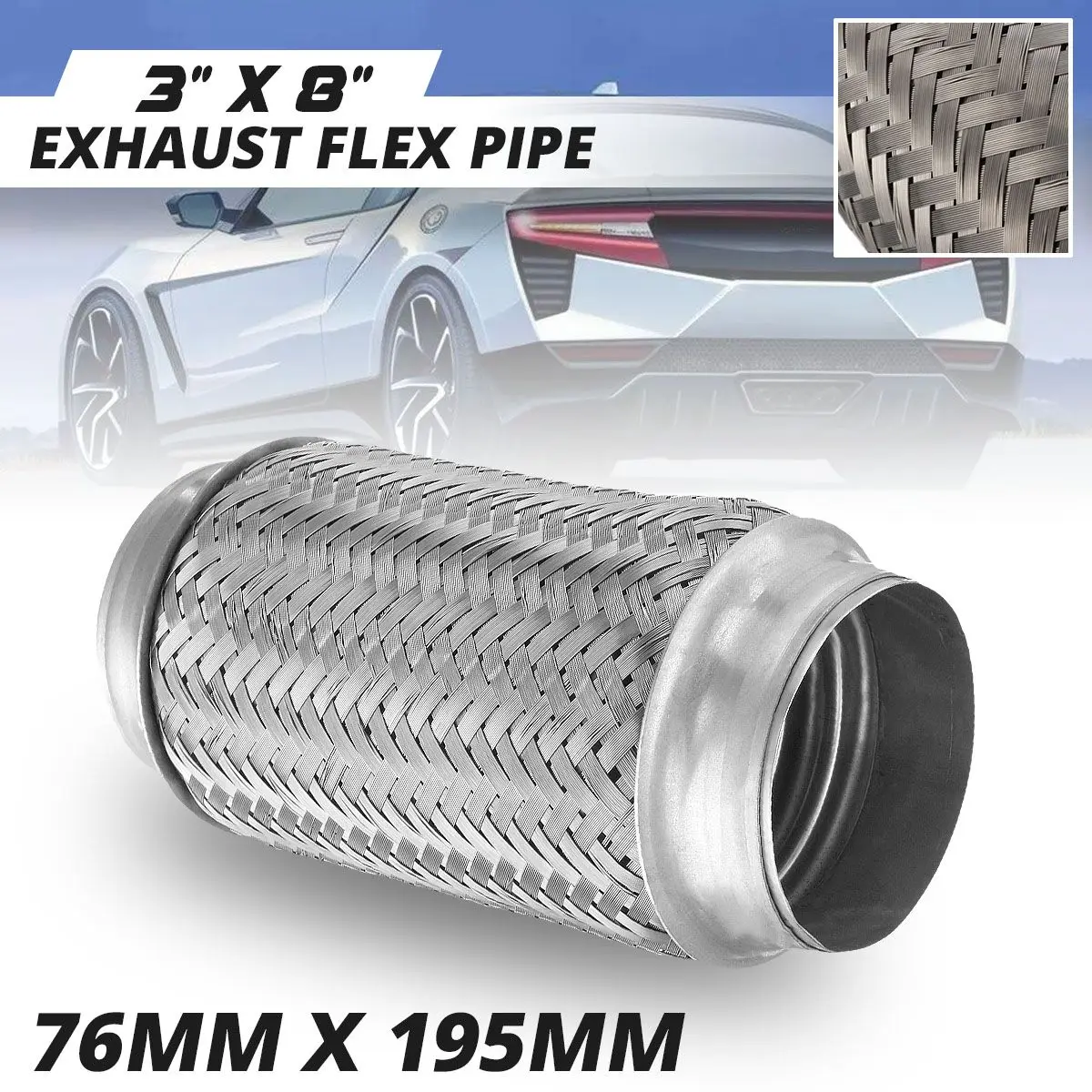 3 &quotx 8" 76x195 мм хомут для выхлопной трубы из нержавеющей стали Flexi трубчатое