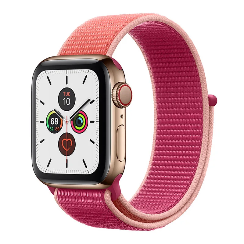 official Pomegranate Ремешок для apple watch 5 44 мм 40 мм 42 мм 38 мм iwatch Series 3 2 1 нейлоновый спортивный ремешок для часов Браслет apple watch 5 4 band - Цвет ремешка: official Pomegranate