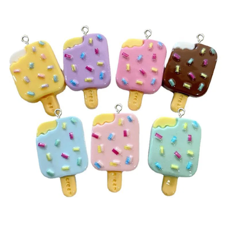 

20Pcs Cute Ice Cream Charms Resin Flatback Cabochon For Bracelets Necklace Earrings DIY Making Jewelry Pendants Accessories