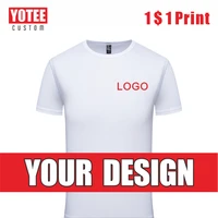 yotee2021 mens t shirt quick drying logo customized sports fitness personal group embroidered top polyester diy