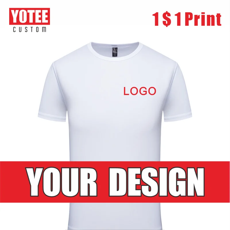 Мужская быстросохнущая футболка YOTEE2021 с логотипом для занятий спортом фитнесом