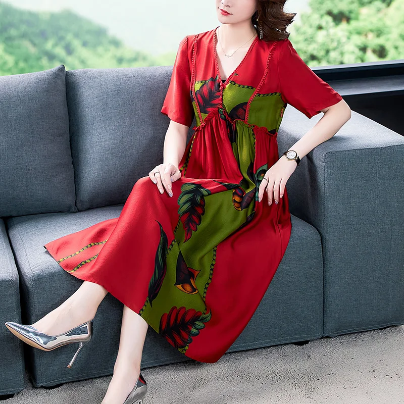 Женское банкетное платье в стиле бохо Элегантное Длинное свободное шелковое