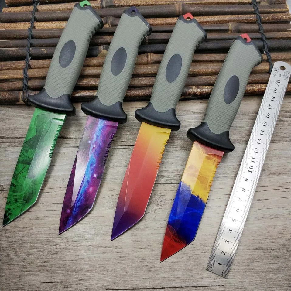 Integrated Handle Strike Tactical Sawtooth Fixed Blade Hunting Straight Camping Knife Stainless Steel CS GO Real Bear Knives | Инструменты