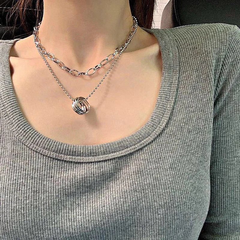 

Крутой стиль Сексуальная цепочка до ключицы женское ожерелье в стиле хип-хоп многослойное кольцо темпераментное ожерелье для женщин