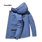 Мужская теплая Толстая куртка с капюшоном, куртка на 90% белом утином пуху, мужская повседневная Высококачественная Зимняя парка с капюшоном, мужская одежда