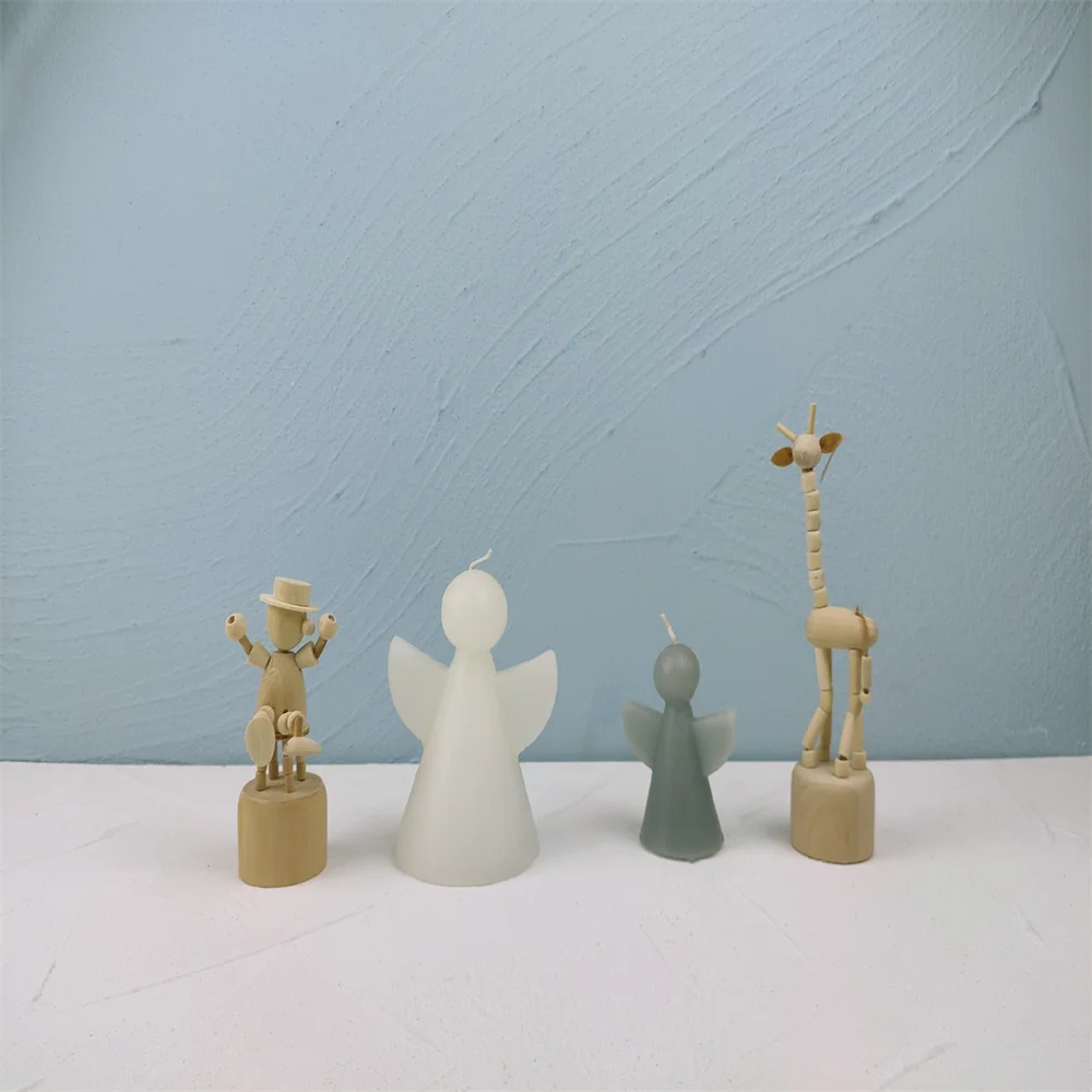 3D Angel With Wings Acrylic Candle Mold DIY Handmade Christmas Plastic Mould New Year Home Decor Orname | Дом и сад