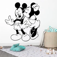 cartoon mickey minnie mouse wall stickers for kids rooms home decor accessories disney wall decals vinyl mural art diy wallpaper