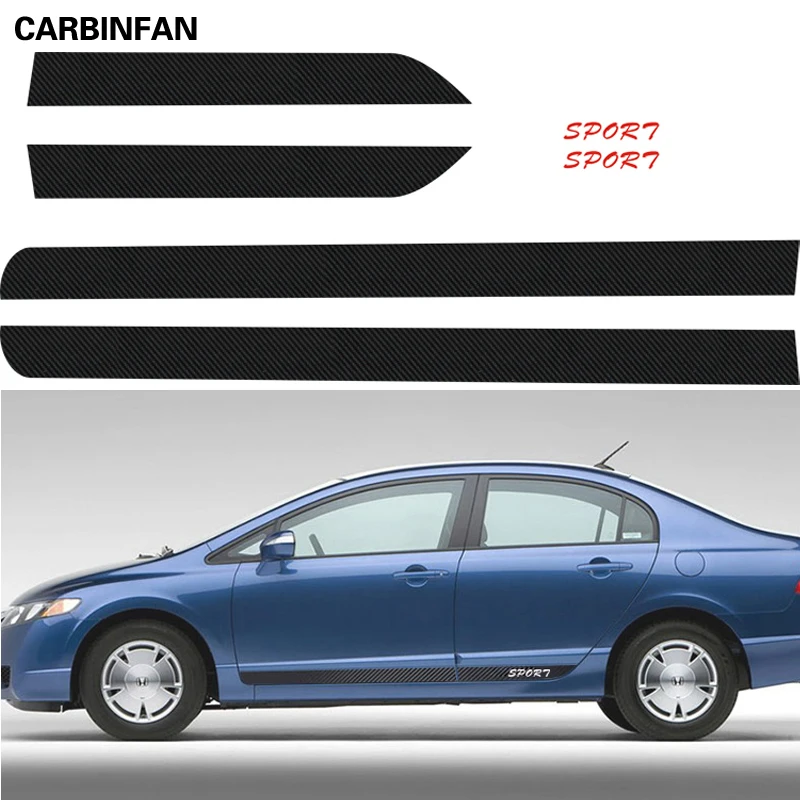 Аксессуары Стайлинг автомобиля наклейка из углеродного волокна на боковую юбку 4