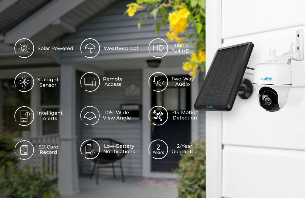 Reolink 1080p наружная батарея камера wifi Pan& Tilt удаленный доступ на солнечных батареях Argus PT и солнечная панель