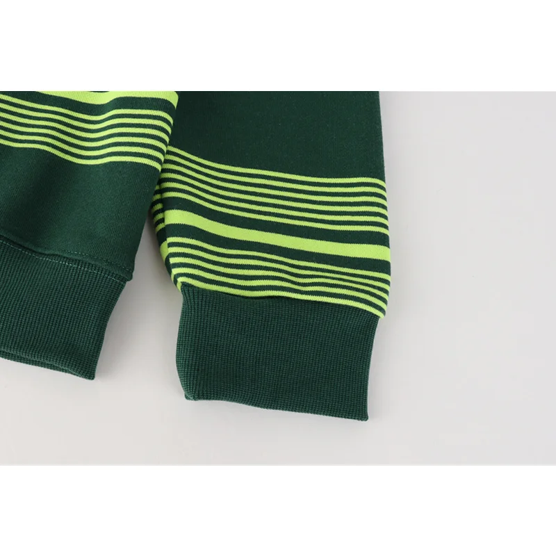 Толстовка с круглым вырезом осень 2021 женская одежда полосатая для подростков
