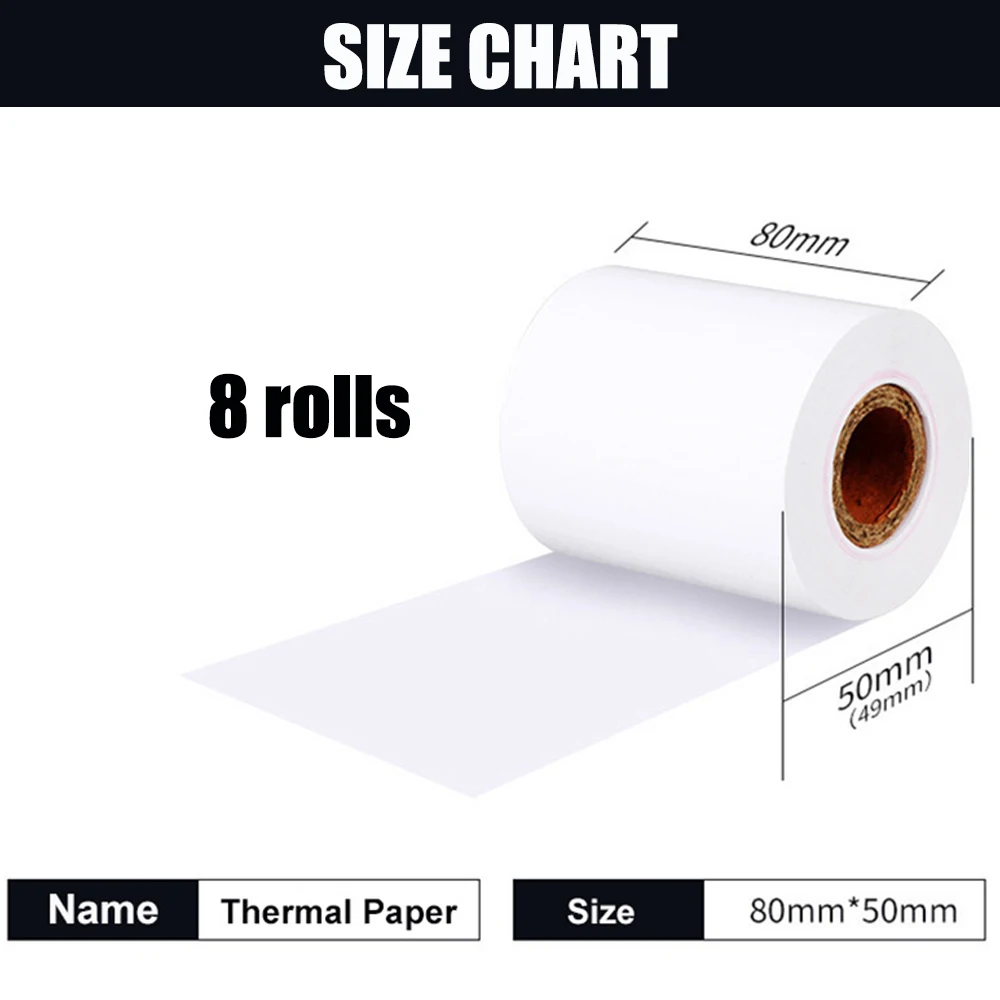 80 mmThermal Printer 80x50mm Receipt Paper 8 rolls POS Cash Register Roll for Supermarket Pos Machine Paper