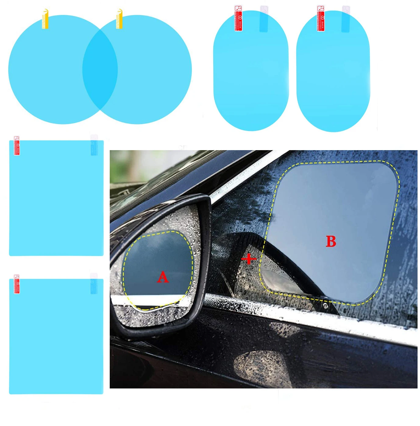 

2/4Pcs Car Rainproof Film Car Rearview Mirror Protective Rain Proof Anti Fog Waterproof Film Membrane Car Sticker Accessories