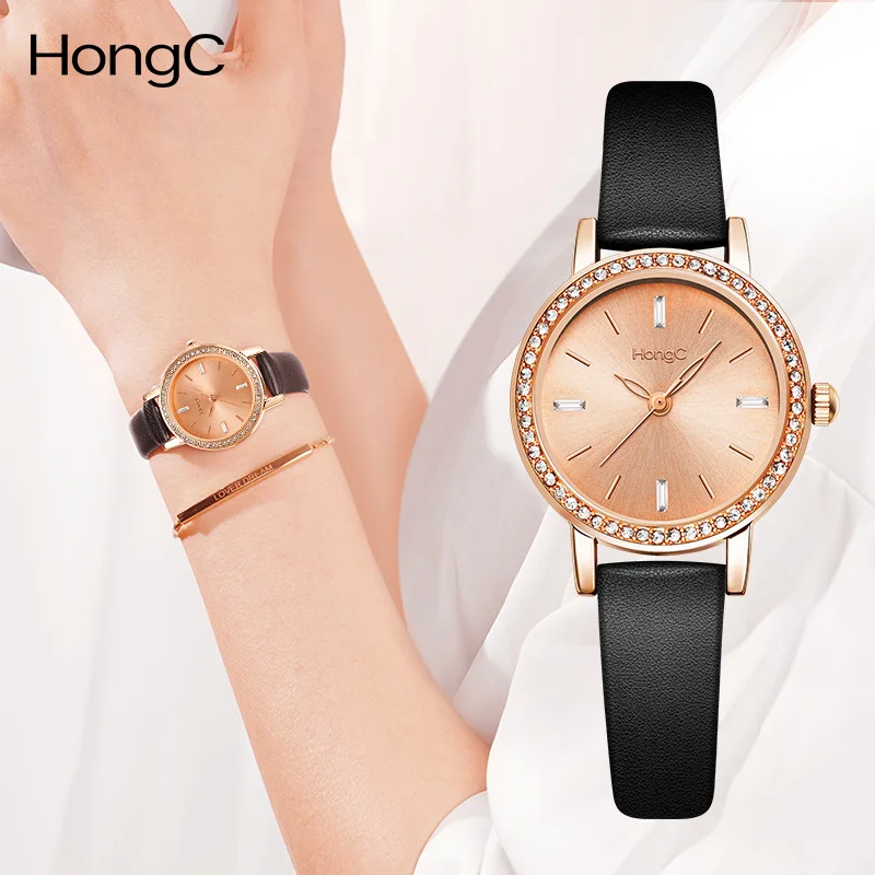 

Luxury Women Quartz Watch Female Elegant Clock PU Leather Ladies Waterproof Diamond Wristwatch Bracelet Watches Reloj Mujer