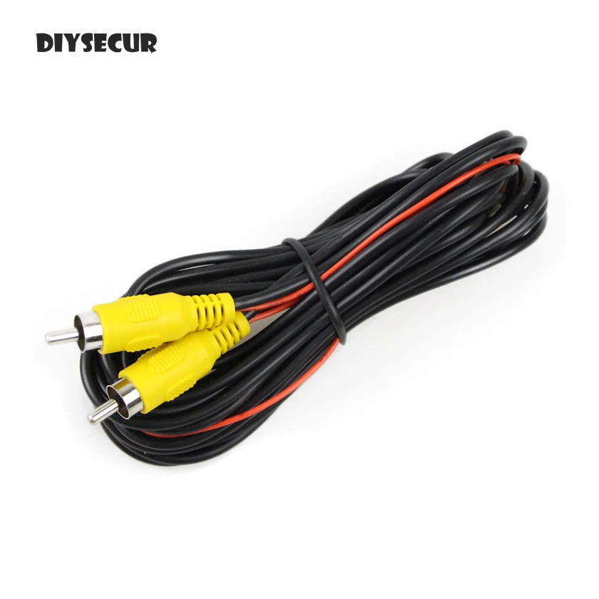 

DIYSECUR 15 meters 49 Feet AV RCA Extension Cable / Cord Video Cable + Connector for Rear View Camera and Car Monitor