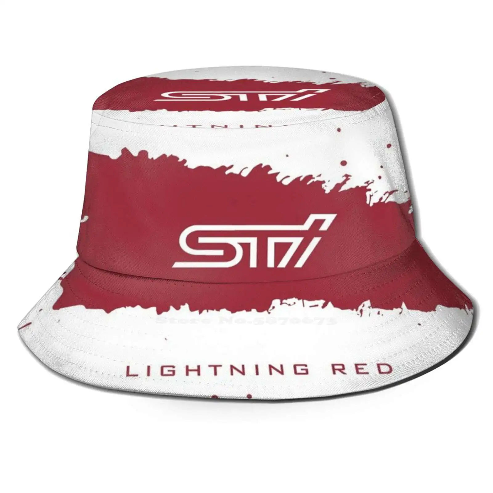 Sti Lightning Red Unisex Fashion Women Men Breathable Bucket Hats Jdm Boxer Engine Brz Sti Fozzy Legacy Awd Baja Auto