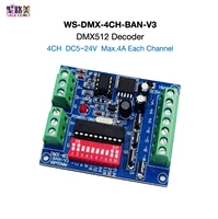 ws dmx 4ch ban v3 dmx512 decoder dc5v 24v 4ch 4 channel rgbw dimmer controller for led strip light tape lamp module