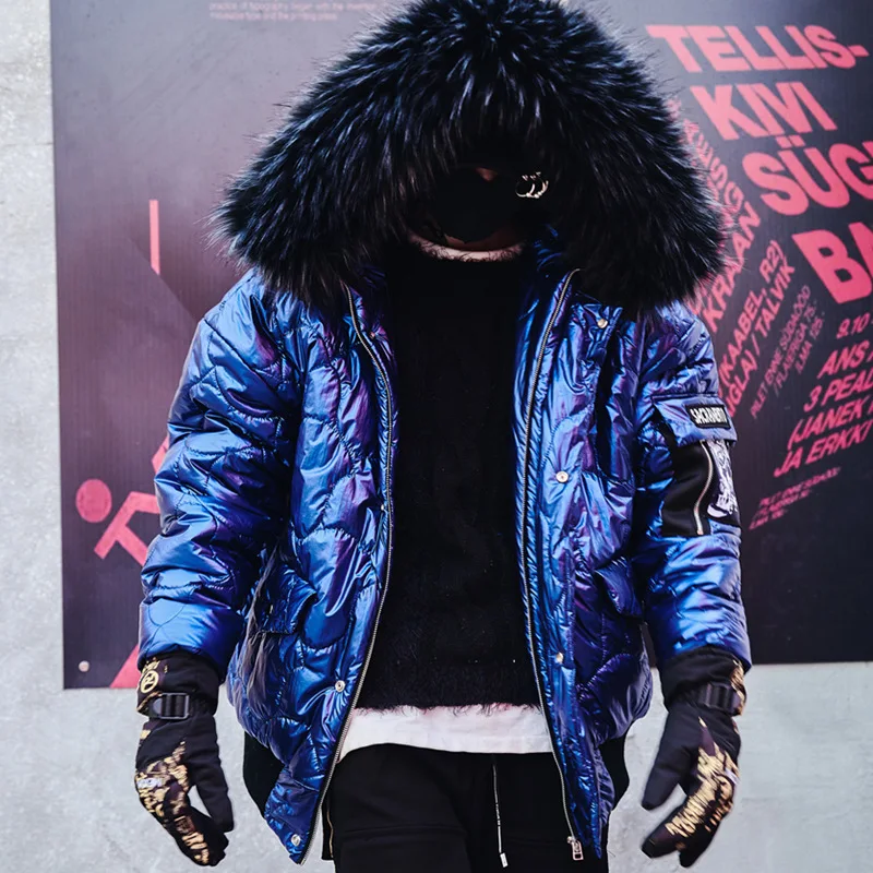 

Men Winter Thicken Warm Loose Casual Cotton Padded Coat Male Fashion Hip Hop Streetwear Hooded Parkas Jacket Overcoat
