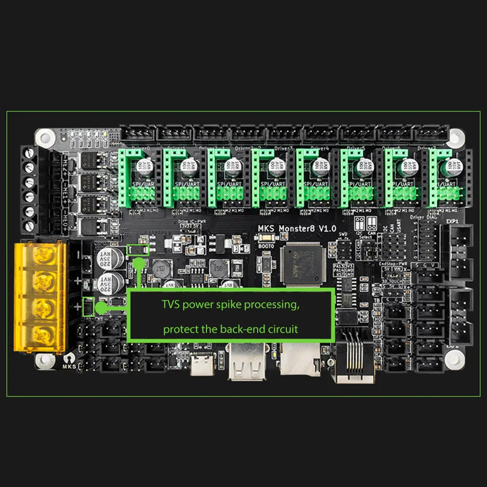 mks monster8 motherboard 168mhz 9 motor interfaces control board for 8 axis voron marlin 3d printer parts free global shipping