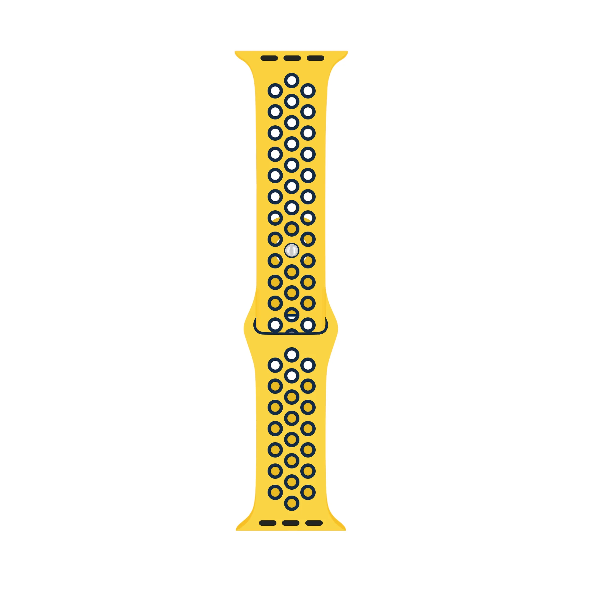 Yellow Dark Blue Спортивный силиконовый ремешок для Apple watch 5, 4, 44 мм, 40 мм, ремешок для часов Nike, ремешок для iwatch серии 5, 3, 2, 1, 42 мм, 38 мм, с металлической пряжкой - Цвет ремешка: Yellow Dark Blue