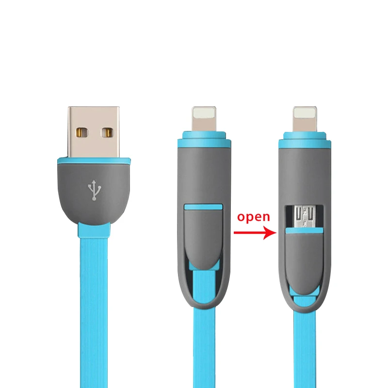 2 in 1cable Автомобильный Зарядное устройство 5V 3.1A с светодиодный Дисплей универсальное устройство для автомобиля с двумя портами Usb прикуриватель для Xiaomi samsung S8 iPhone X 8 Plus планшеты и т. д - Название цвета: 2 in 1cable