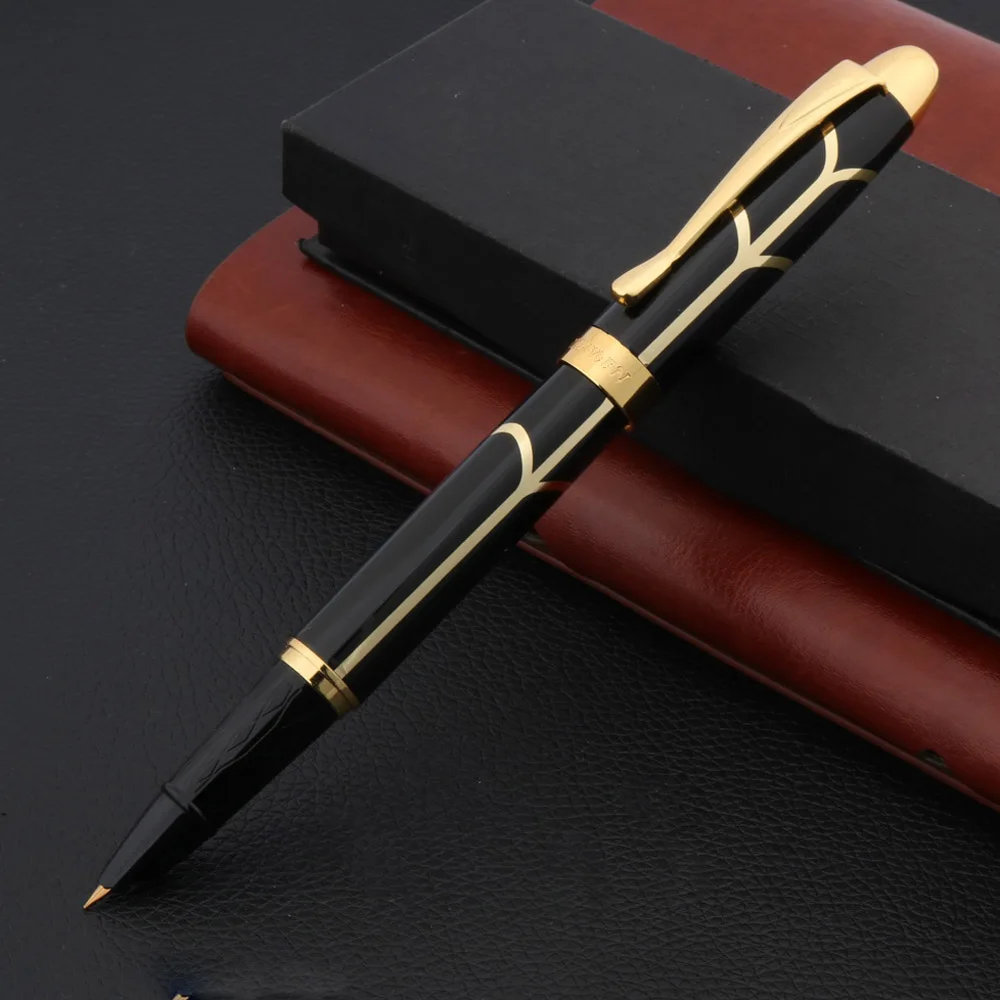 8011 черная металлическая новая золотая иридиевая перьевая ручка | Канцтовары для
