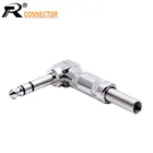 1 шт., 3-полюсный штекер для микрофона 6,35 мм, Прямоугольный штекер, сборка, стерео, никелирование, аудио штекер