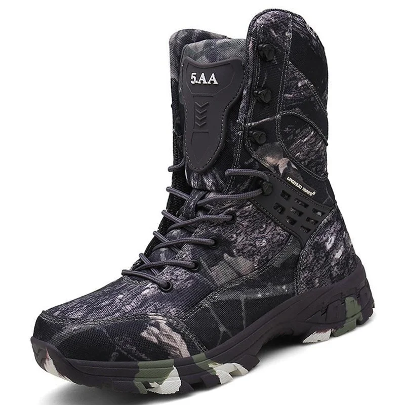 

New Waterproof Men Tactical Military Boots Desert Boots Hiking Camouflage High-top Desert Men's Boots Fashion Work Men's shoes