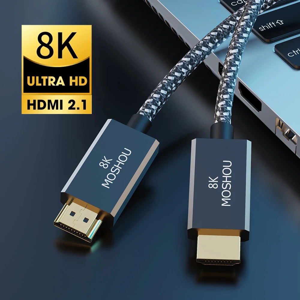 

8K 60Hz 4K 120Hz 48Gbps HDMI 2.1 Cables eARC Cabo HDMI 2.1 UHD Dynamic HDR For TV PS4 PS5