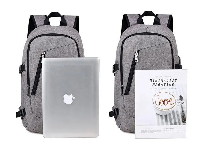 UOSC, модный мужской рюкзак для ноутбука, Usb зарядка, рюкзаки для компьютера, повседневные стильные сумки, большой мужской бизнес рюкзак для путешествий
