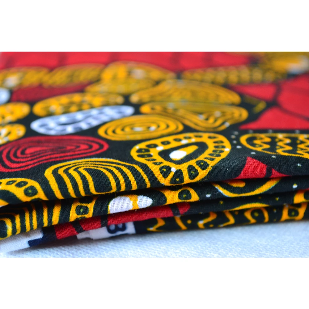 Красный африканский хлопковый воск Анкары для платьев печать ткани нигерийский