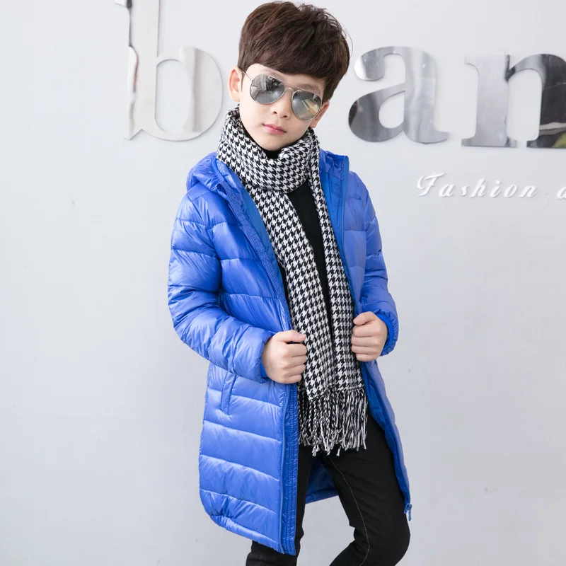 Зимняя Длинная модель 2021 куртки для девочек детская однотонная верхняя одежда