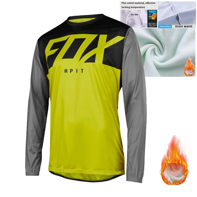 Джерси с изображением лисицы из мультфильма Hpit fox cаlido de manga larga los hombres pais MTB jersey para