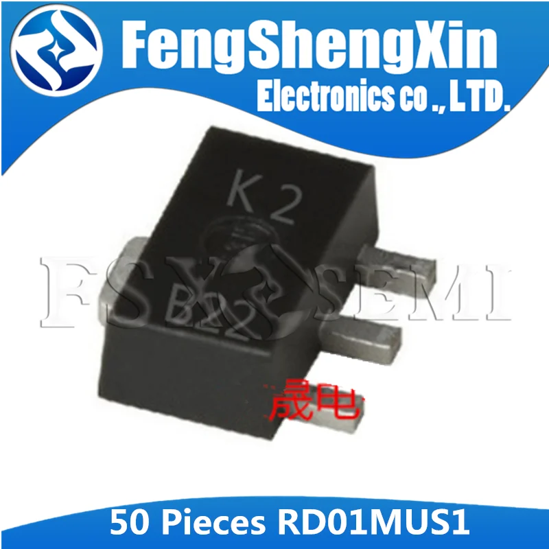 

50pcs RD01MUS1 SOT89 RD01MUS1-T113 SOT-89 K2 SOT RoHS Compliance, Silicon MOSFET Power Transistor 520MHz,1W