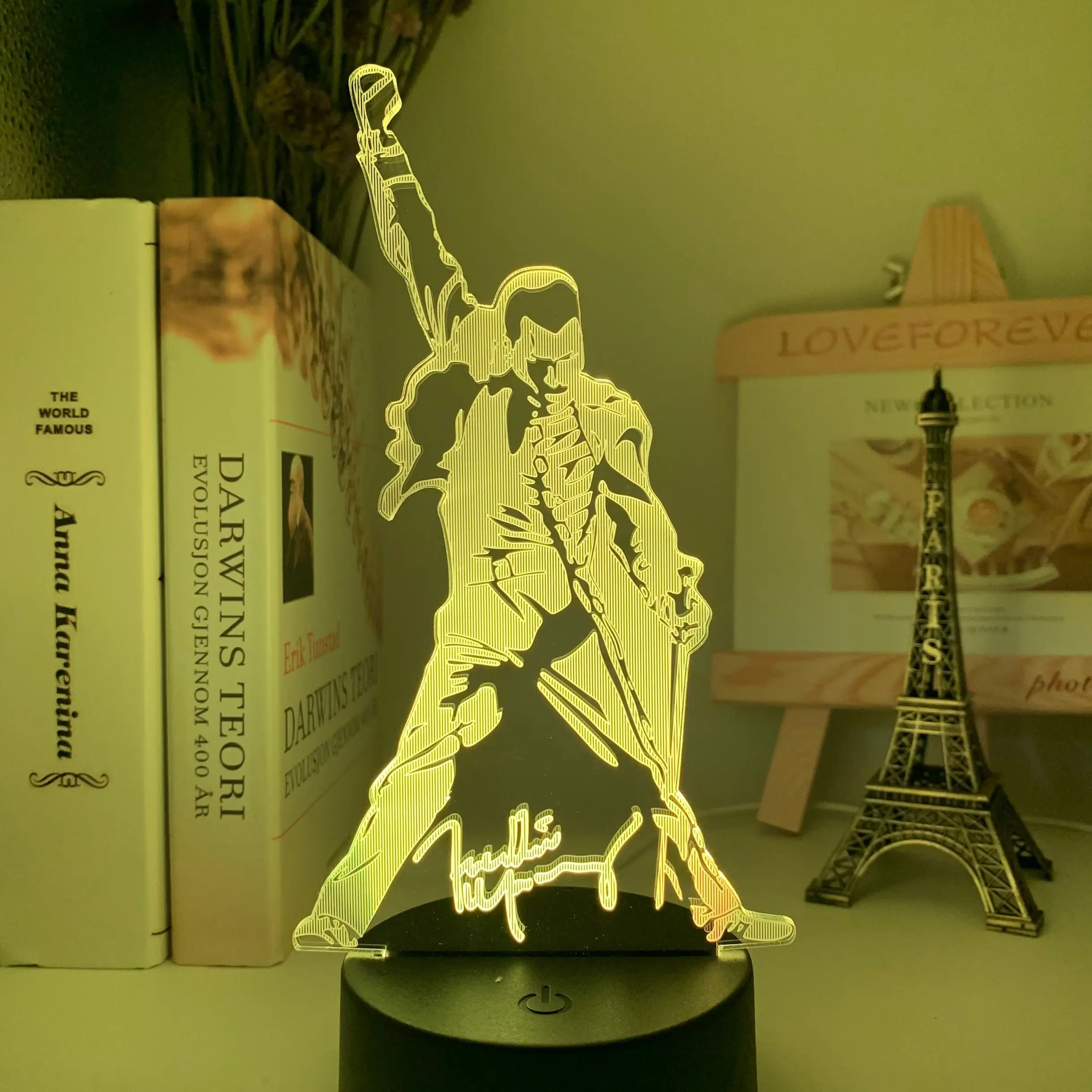 3D Лампа Фредди Меркьюри Королевы Фигуры Светодиодный Ночной Свет Сенсорный Контакт Детский Ночник для Декора Офисной Комнаты Подарок.