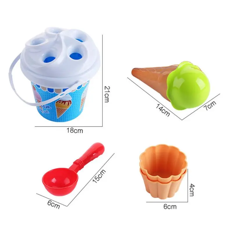 

Top race, unique ice cream cupcake beach pails beach set made of the highest quality plastics Ice Cream Sand Models Bucket