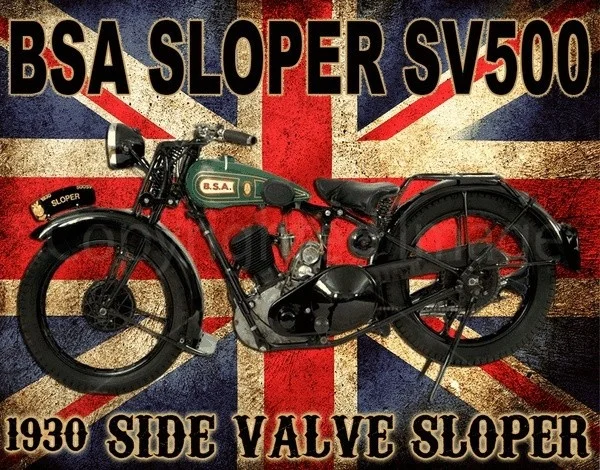 

Novelty Sign Bsa Sloper Sv500 Large Metal Tin Sign Poster Old Garage Workshop Wall Plaque
