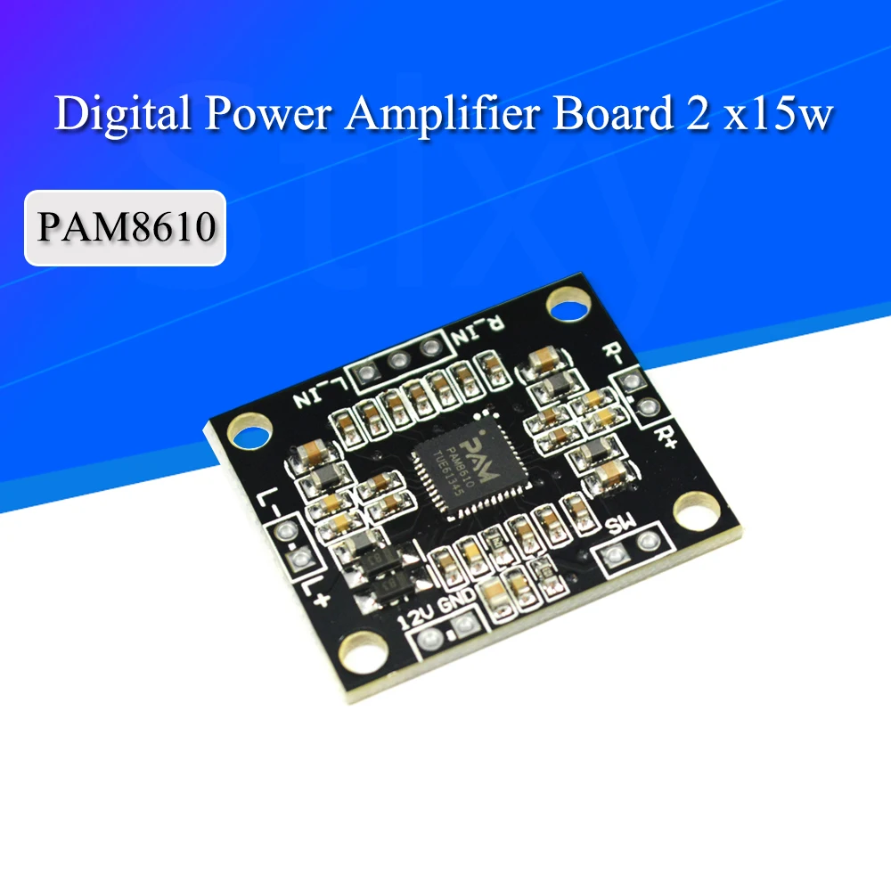 

PAM8610 Digital Power Amplifier Board 2 x15w Dual Channel Stereo Mini Class D Power Amplifier Board