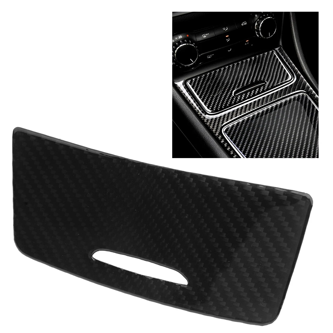 

Carbon Fiber Interior Console Cigarette Lighter Ashtray Trim Cover Car Fit for Mercedes Benz A CLA GLA Class 2013-2016 2017 2018