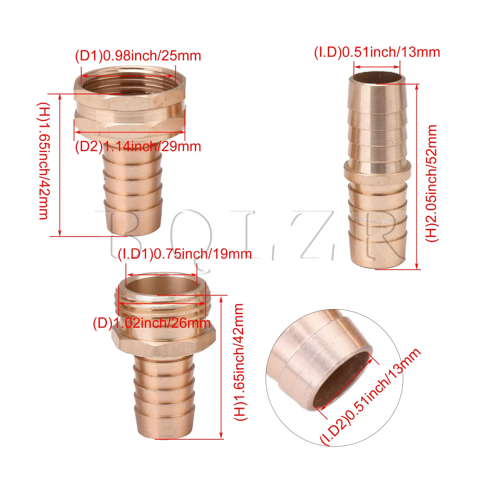 

BQLZR 3PCS Garden Hose Repair Connectors & 4PCS Stainless Steel Clamps 5/8