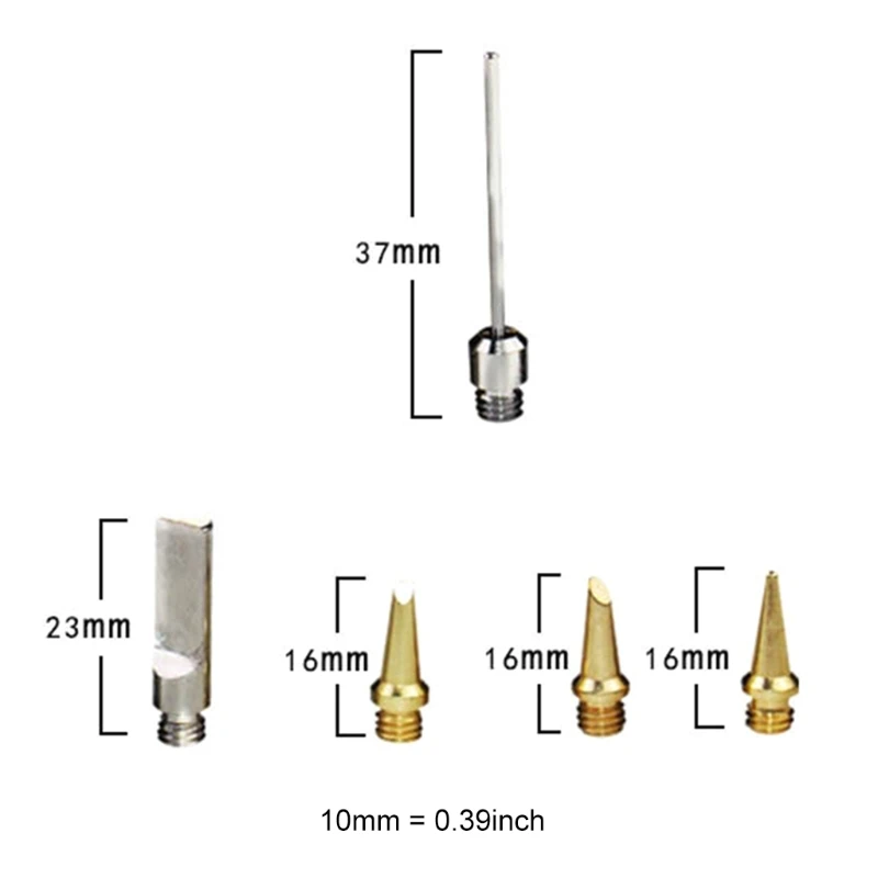 

5Pcs/set Butane Gas Soldering Iron Kit Welding Kit Torch Pen Tool Gas Soldering Iron Head for HS-1115K