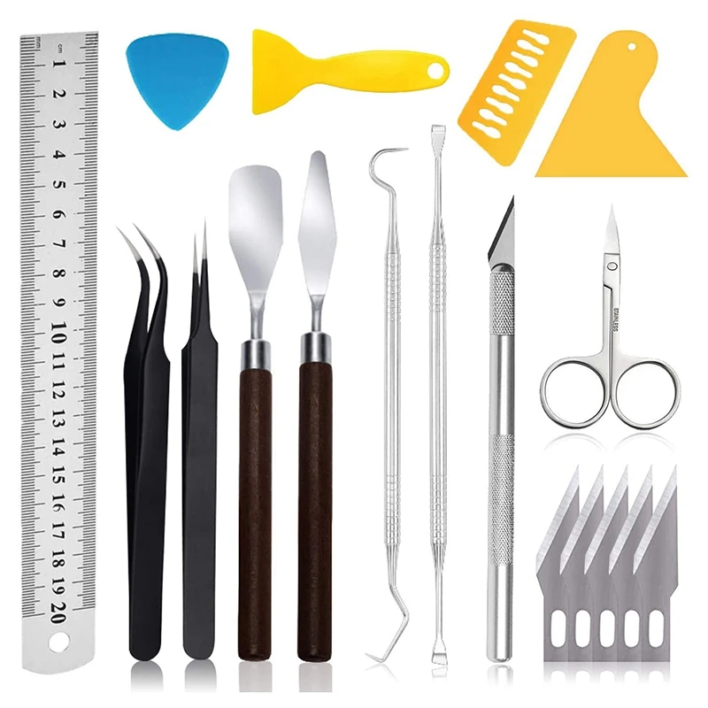 

18-Piece Craft Basic Set Tool Kit, Including Scissors, Scraper, Weeder, Scraper Suitable for Weeding Vinyl Silhouette