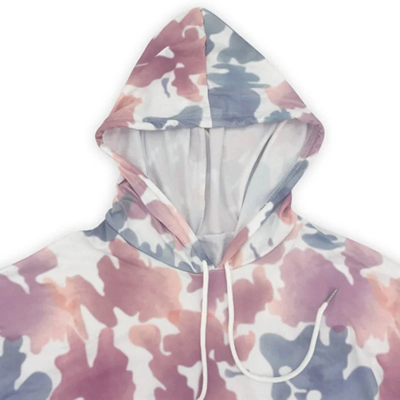 

Women's Casual Color Print Hoodies Sweatshirts 2020 Autumn Winter Long Sleeve Pocket Loose Hooded Pullovers Ladies Hooded Tops