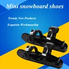 Новая модель, зимние мини-коньки для катания по пересеченной местности, лыжные коньки с металлической подошвой, Короткие регулируемые соединения, Лыжная обувь, портативный сноуборд