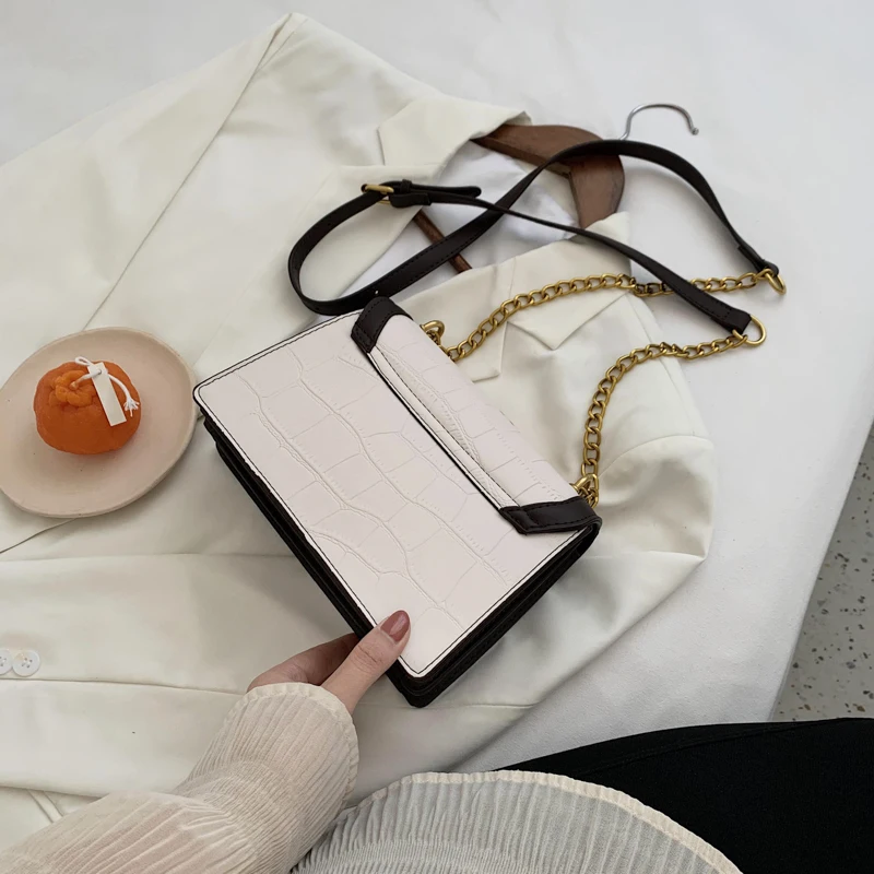 Маленькая квадратная сумка женская модные однотонные сумки-мессенджеры через