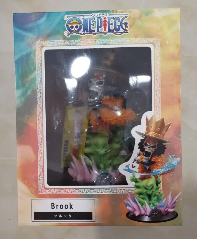 Brook with box Аниме one piece GK gear четвёртый Луффи Зоро игрушки Санджи и нами Робин Чоппер ПВХ фигурка коллекция моделей Игрушек - Цвет: Brook with box