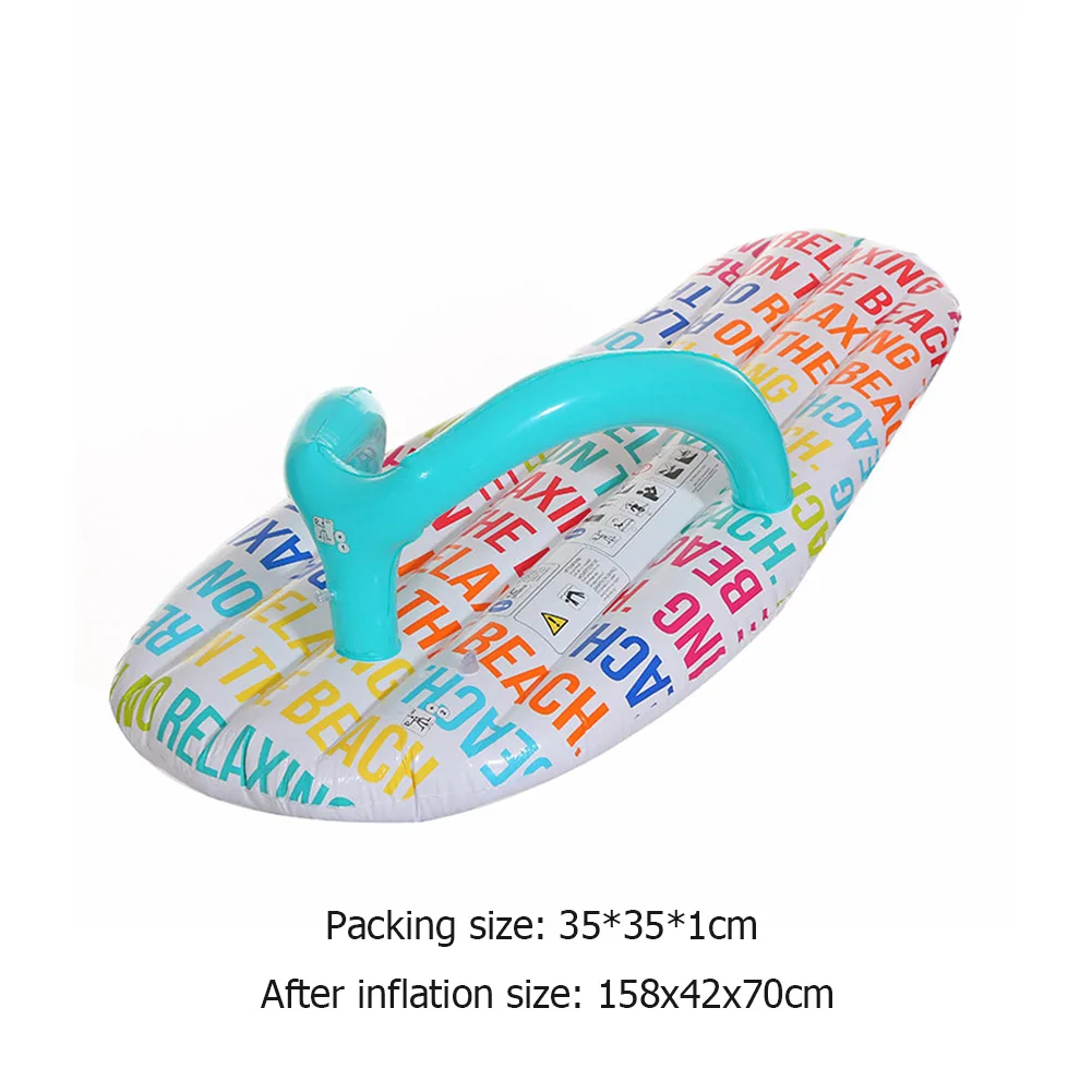 

Creative Slippers Floating Row Letter Type Inflatable Floating Bed Thickened Suitable For Seaside Beach